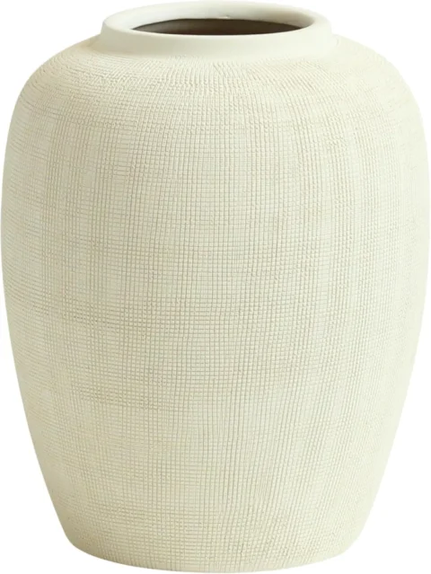 Grand vase Rhodes en céramique beige, 25,5 cm