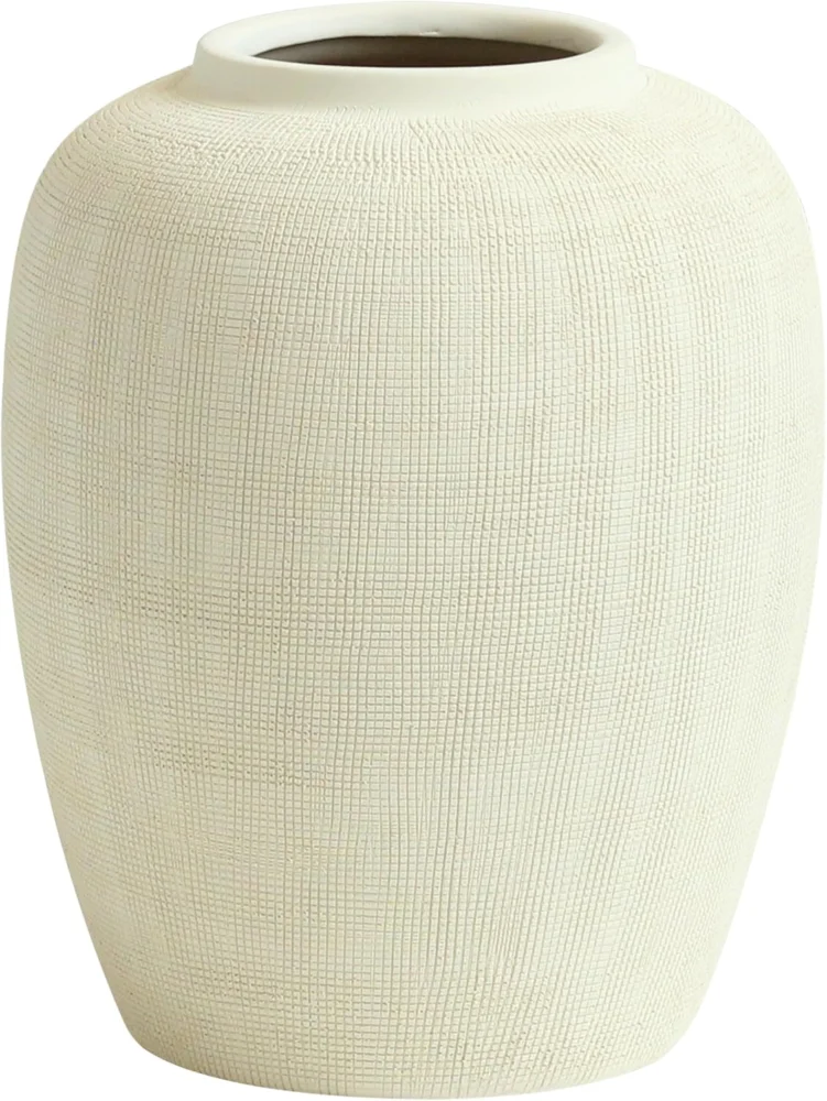 Grand vase Rhodes en céramique beige, 25,5 cm