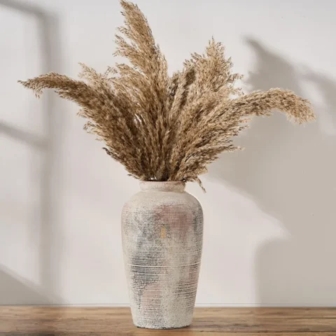 Grand vase rustique en céramique gris, 27,9 cm
