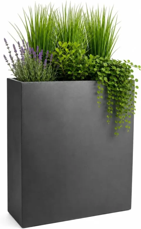 Grande jardinière séparateur d’espace anthracite
