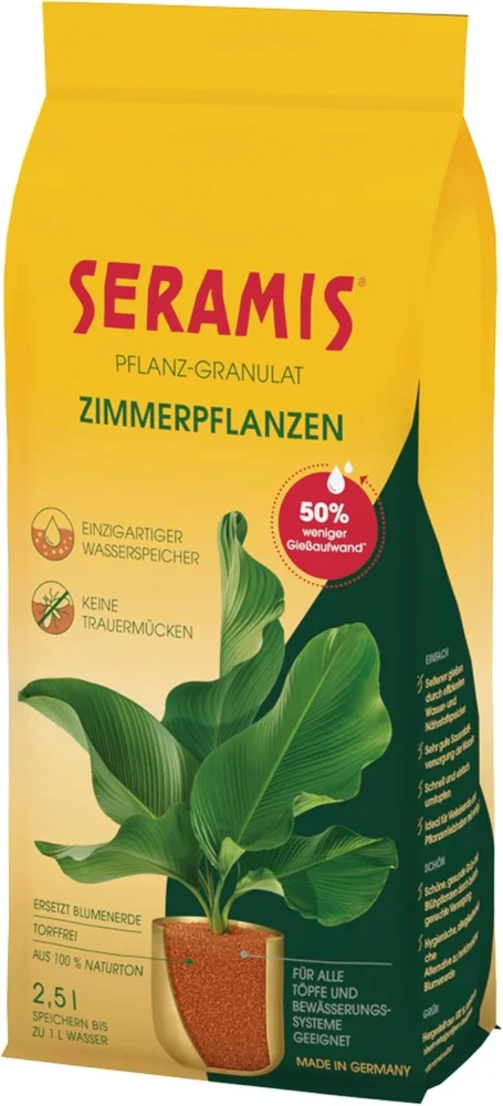 Granulés d’argile jaunes Seramis 2,5 L, plantes d’intérieur