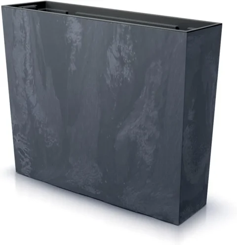 Jardinière brise-vue effet béton anthracite, 50 cm