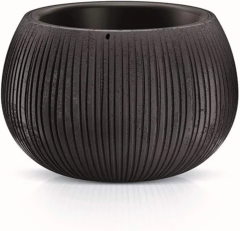 Jardinière effet béton noir 2 en 1, avec insert