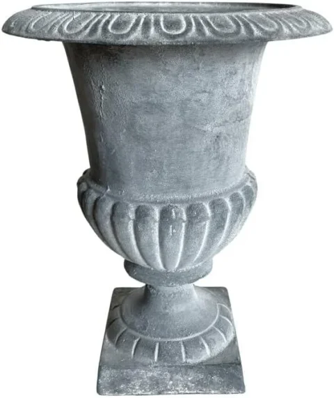 Jardinière en fonte grise façon vasque Médicis, 30,5 cm