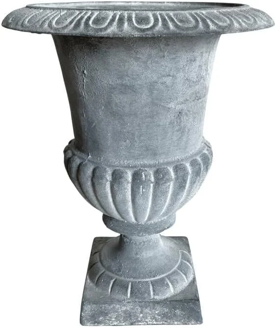 Jardinière en fonte grise façon vasque Médicis, 30,5 cm