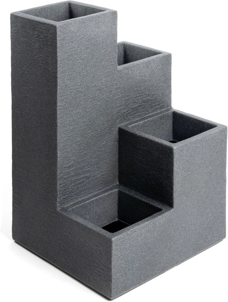 Jardinière en spirale 4 niveaux, plastique anthracite