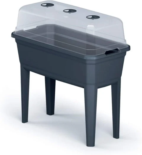 Jardinière haute avec serre intégrée, 77,7 cm, anthracite