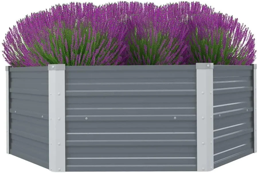 Jardinière hexagonale en acier galvanisé 129 cm