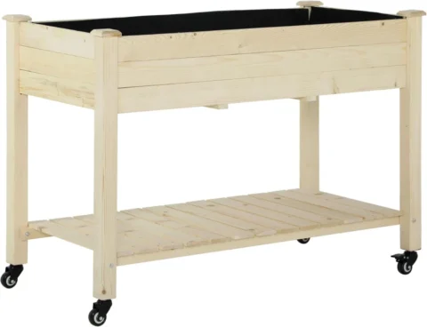 Jardinière potager sur roulettes 4 inserts 118 cm