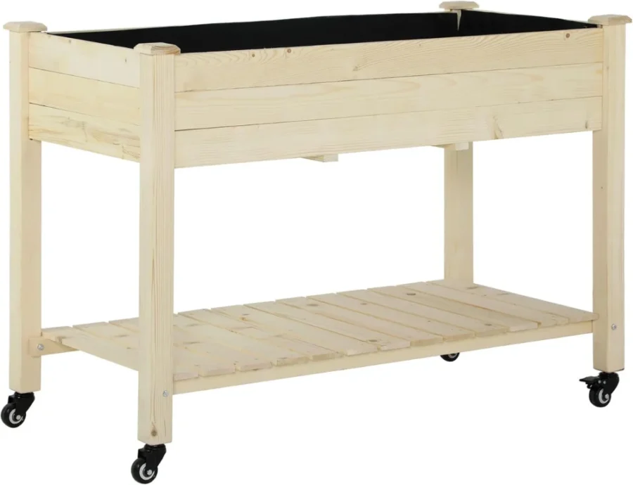 Jardinière potager sur roulettes 4 inserts 118 cm