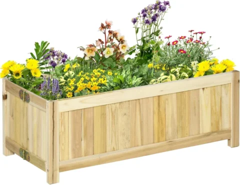 Jardinière sur pied pliable en bois, 70 cm, naturel