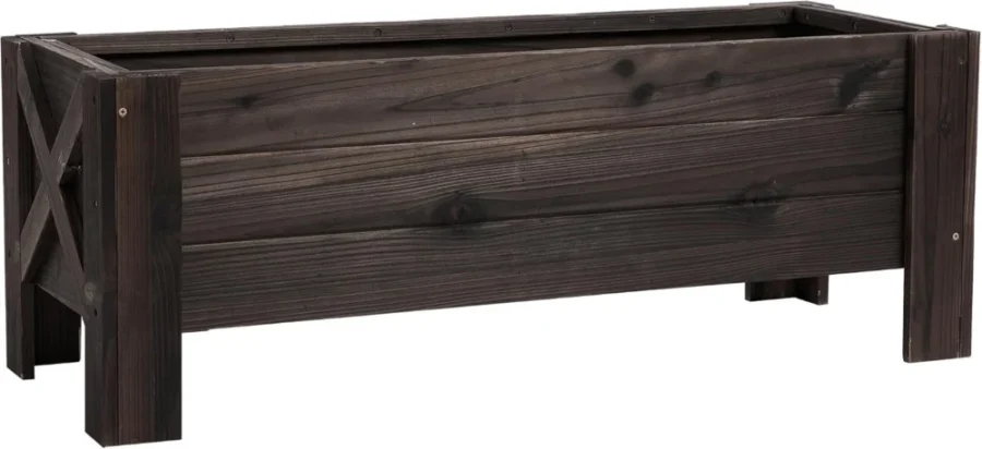 Jardinière sur pieds en bois de sapin traité 100 x 36 cm