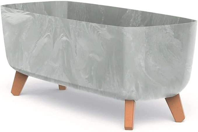 Jardinière sur pieds Gracia Case effet béton 58 cm