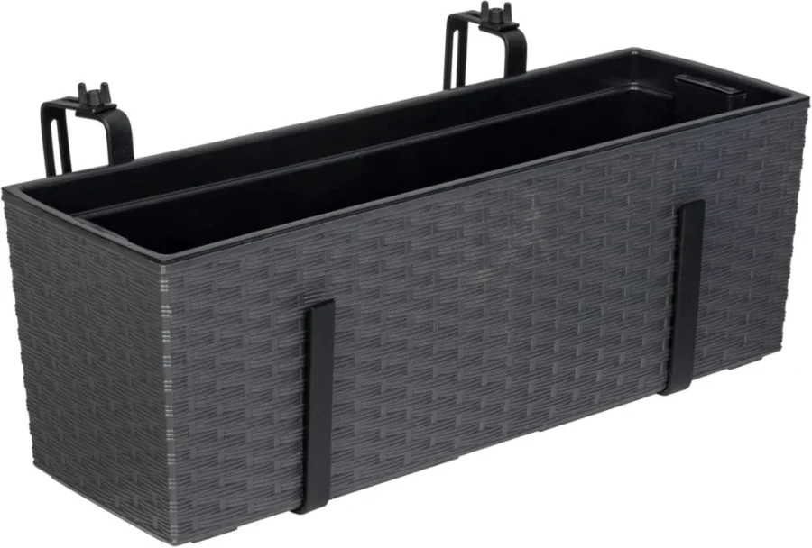 Jardinière XL de balcon avec réservoir d’eau, 56 cm