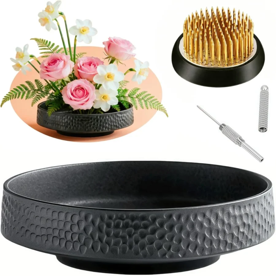 Kit ikebana bol motif marteau et grenouille fleurie