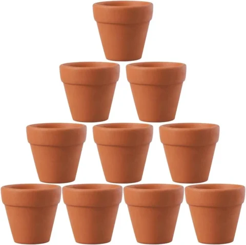 Lot de 10 mini pots en terre cuite, 4,5 cm