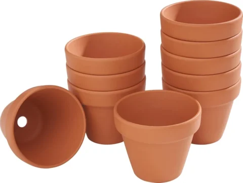 Lot de 10 pots en terre cuite, 7 cm, made in Germany