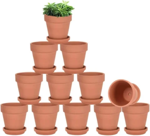 Lot de 12 mini pots en terre cuite, 7,6 cm