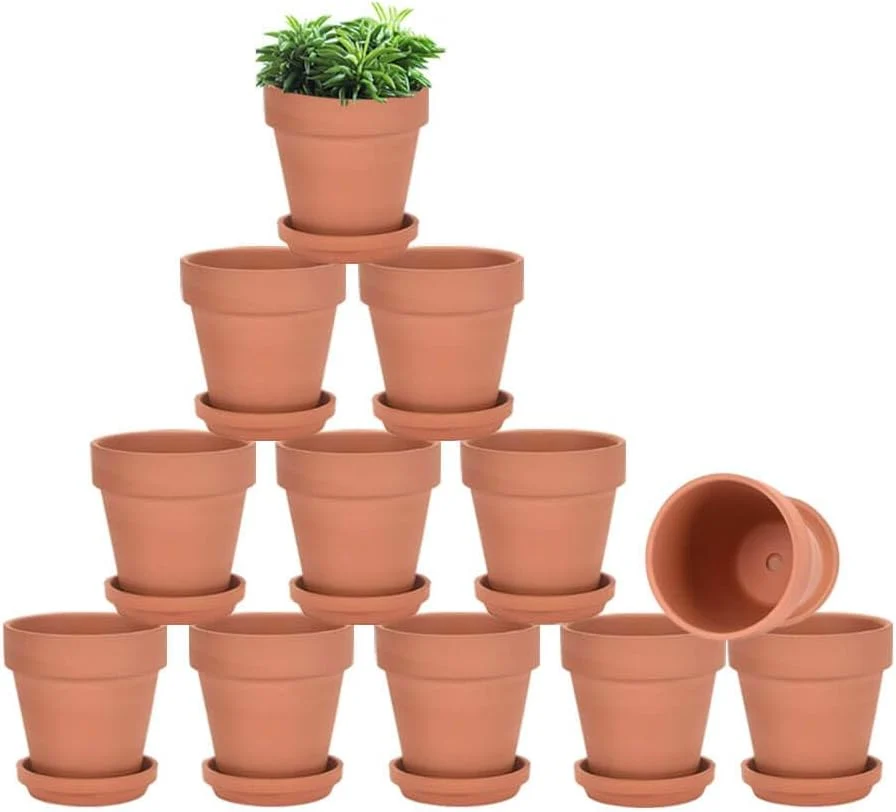 Lot de 12 mini pots en terre cuite, 7,6 cm