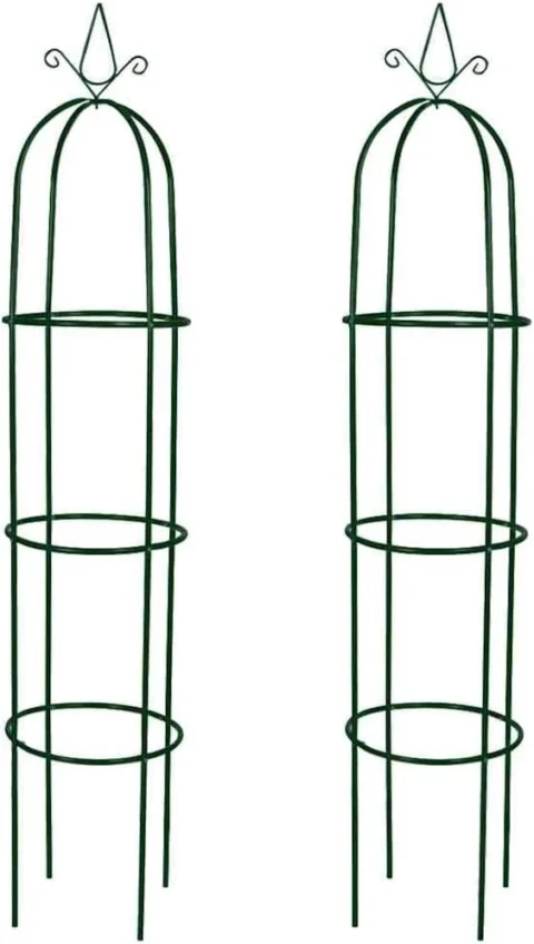 Lot de 2 arches de jardin en fer, forme tour