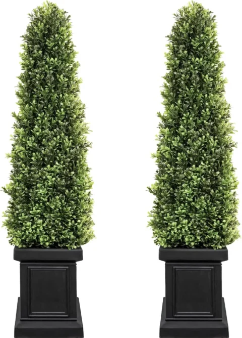 Lot de 2 buis topiaires artificiels sphériques 1,1 m