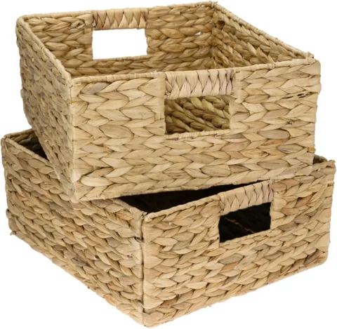 Lot de 2 paniers demi-case pour étagère Kallax