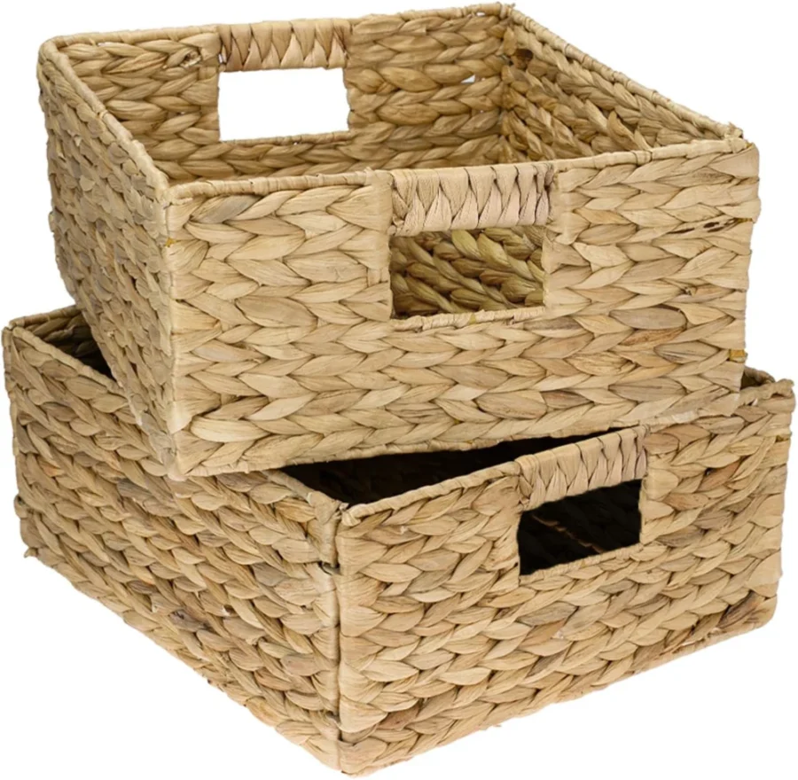 Lot de 2 paniers demi-case pour étagère Kallax
