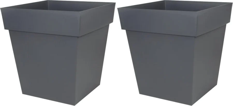 Lot de 2 pots de fleurs carrés Toscane, 50 cm, 87 L