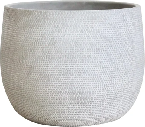Lot de 2 pots de fleurs en céramique blanche Barcelona, 25 cm
