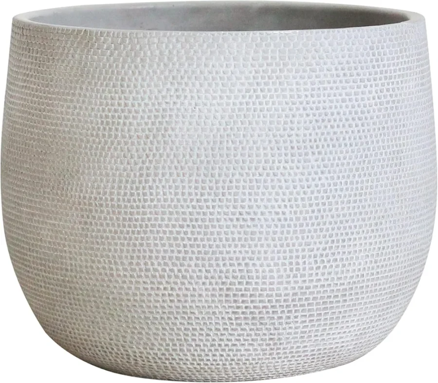 Lot de 2 pots de fleurs en céramique blanche Barcelona, 25 cm
