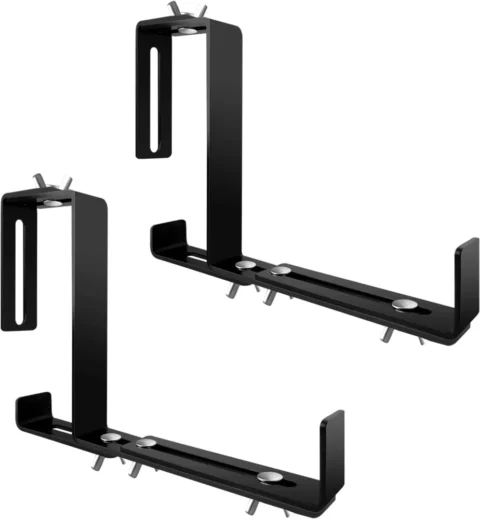 Lot de 2 supports de jardinière réglables noirs