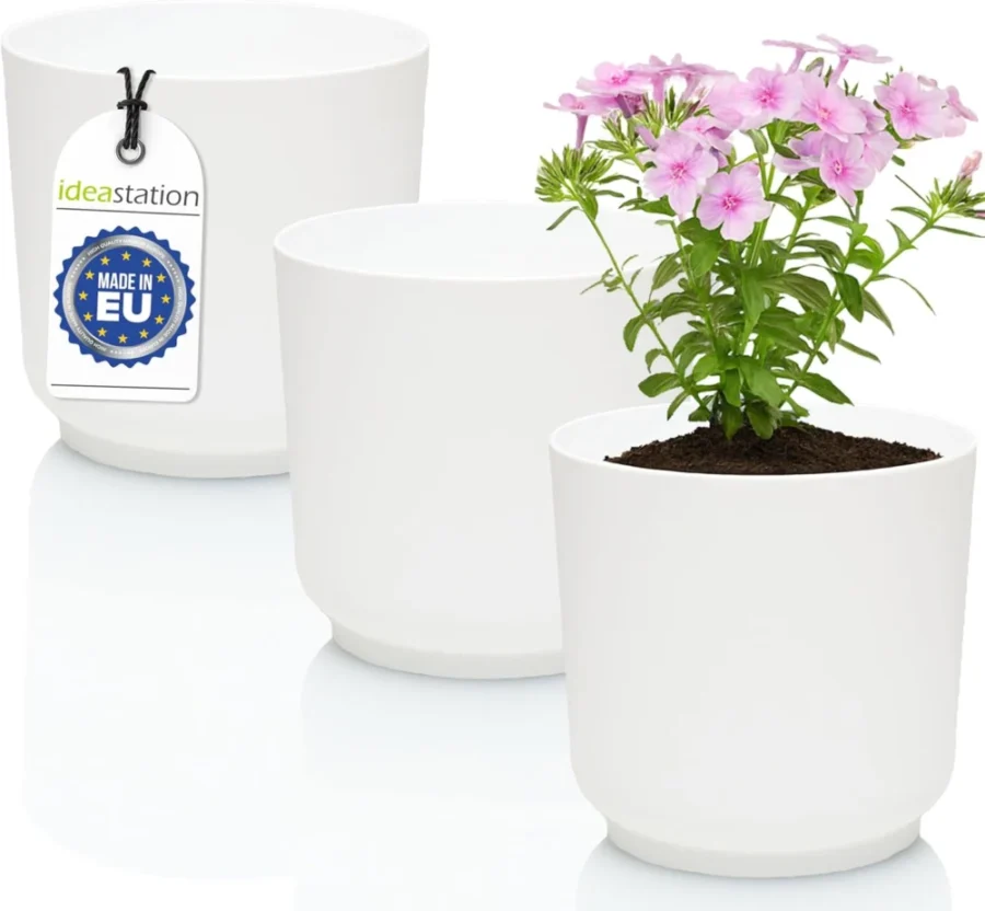Lot de 3 cache-pots blancs, 15 cm