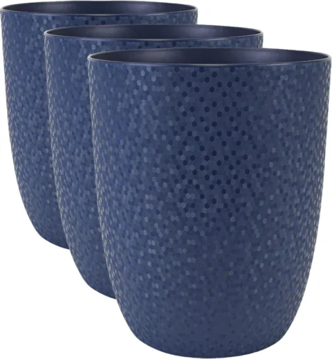Lot de 3 cache-pots Opale bleu profond, 12,5 cm