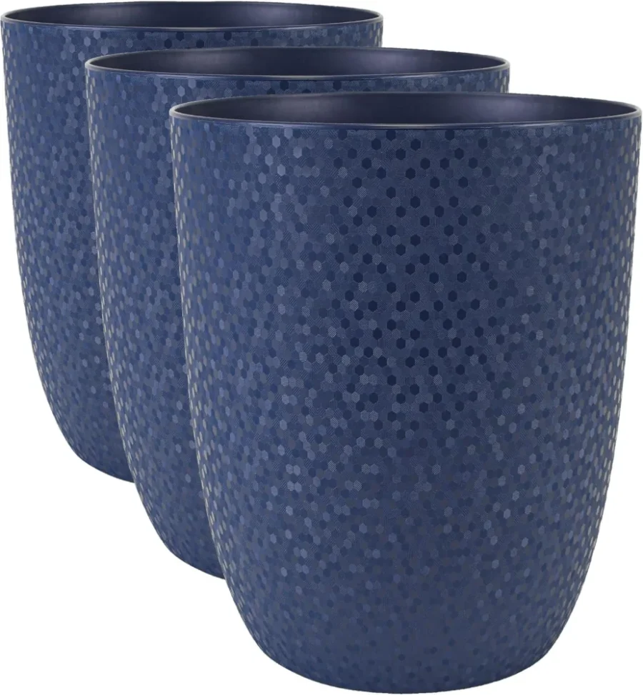 Lot de 3 cache-pots Opale bleu profond, 12,5 cm