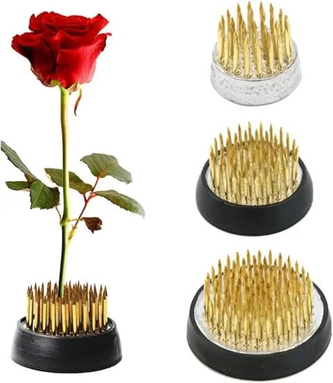 Lot de 3 kenzan ikebana en laiton, 23, 34 et 40 mm