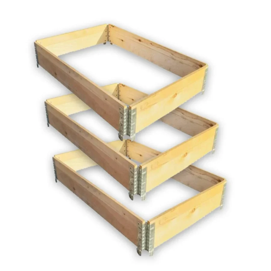 Lot de 3 rehausses de palette en bois pliables, 120 cm