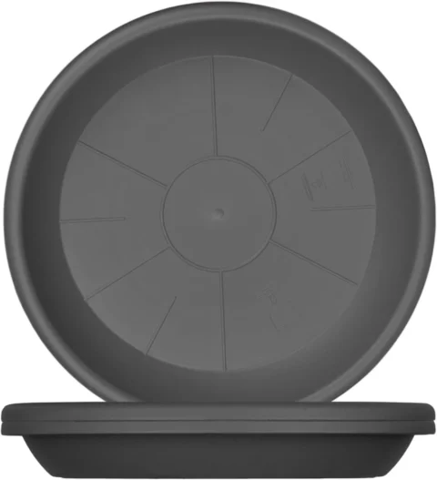 Lot de 3 soucoupes rondes anthracite 39 cm pour pots