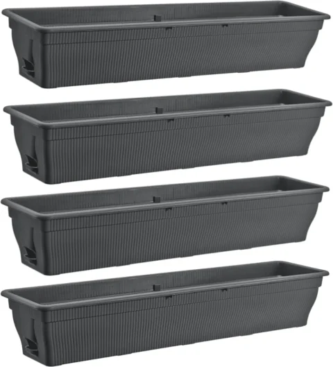 Lot de 4 jardinières de balcon à réservoir 100 cm