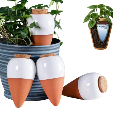 Lot de 4 oyas en terre cuite à enterrer au jardin