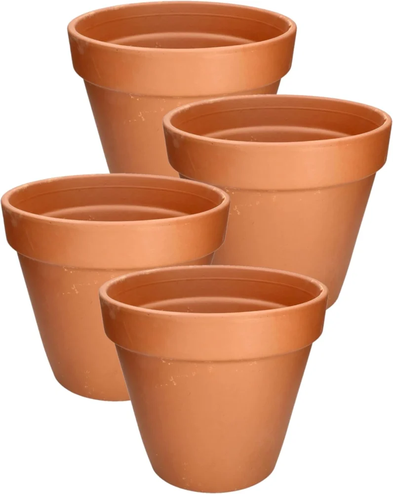 Lot de 4 pots en terre cuite italienne, 11 cm