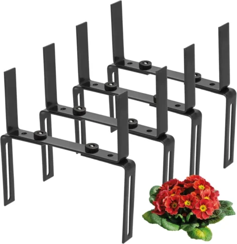 Lot de 4 supports de jardinière gris, sans perçage