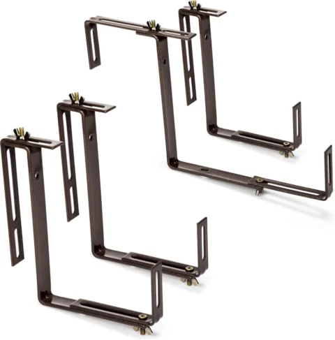 Lot de 4 supports de jardinière sans perçage, marron