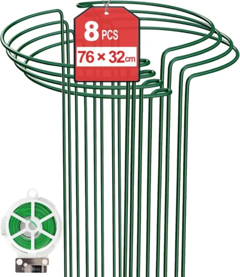 Lot de 4 tuteurs métalliques verts 25 x 40 cm