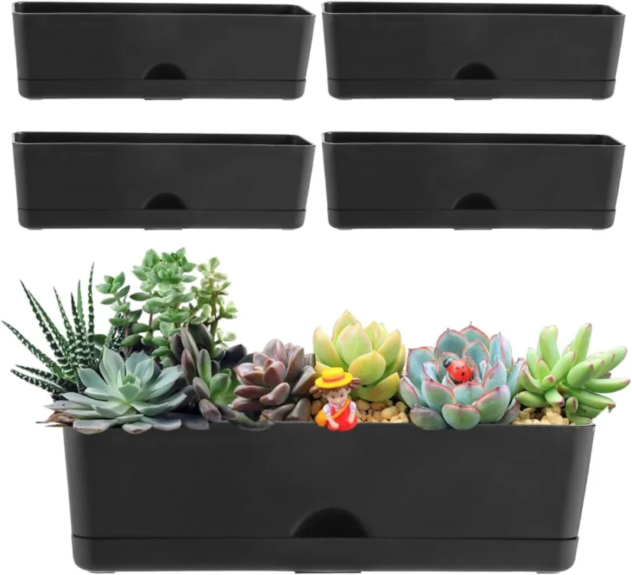 Lot de 5 jardinières de fenêtre auto-arrosage 40,6 cm