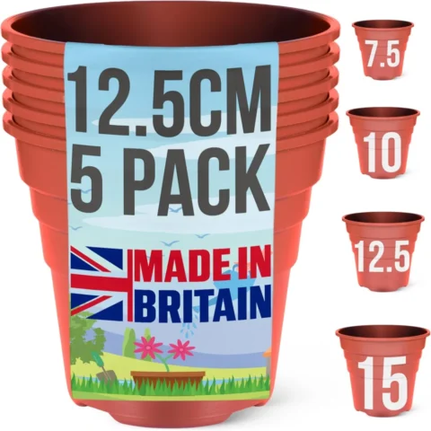 Lot de 5 pots en plastique effet terre cuite, 13,4 cm