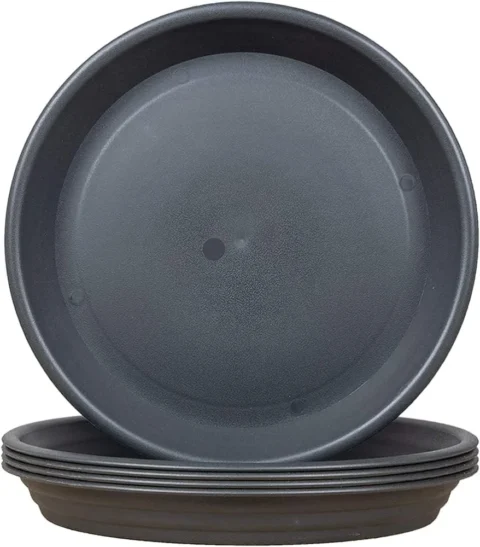 Lot de 5 soucoupes grises pour pots de fleurs, 25 cm