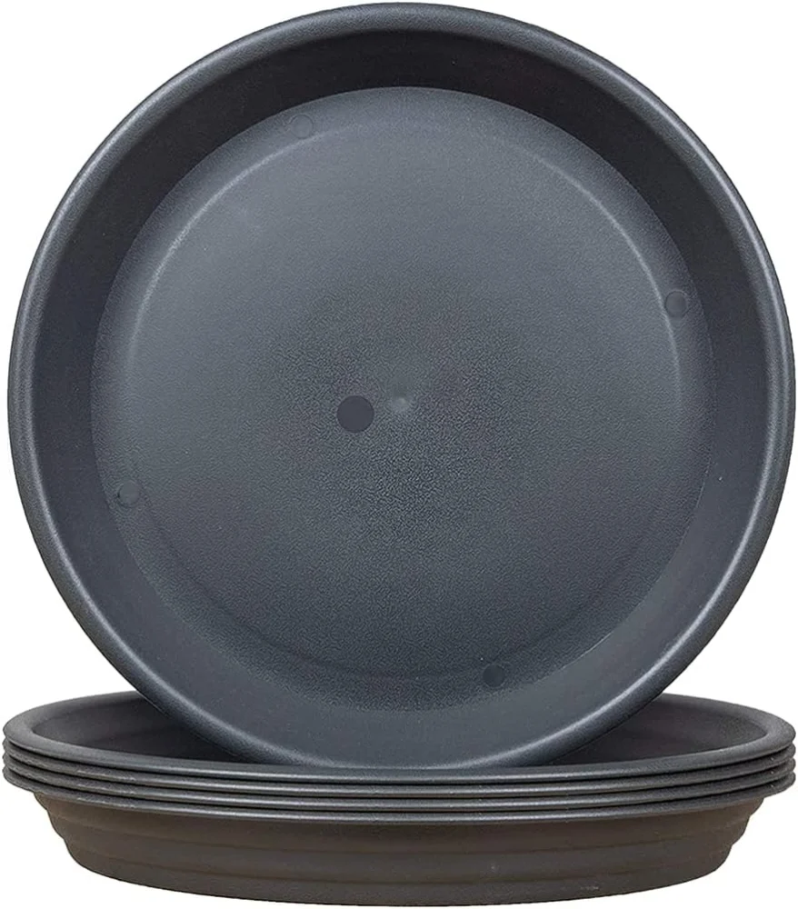 Lot de 5 soucoupes grises pour pots de fleurs, 25 cm