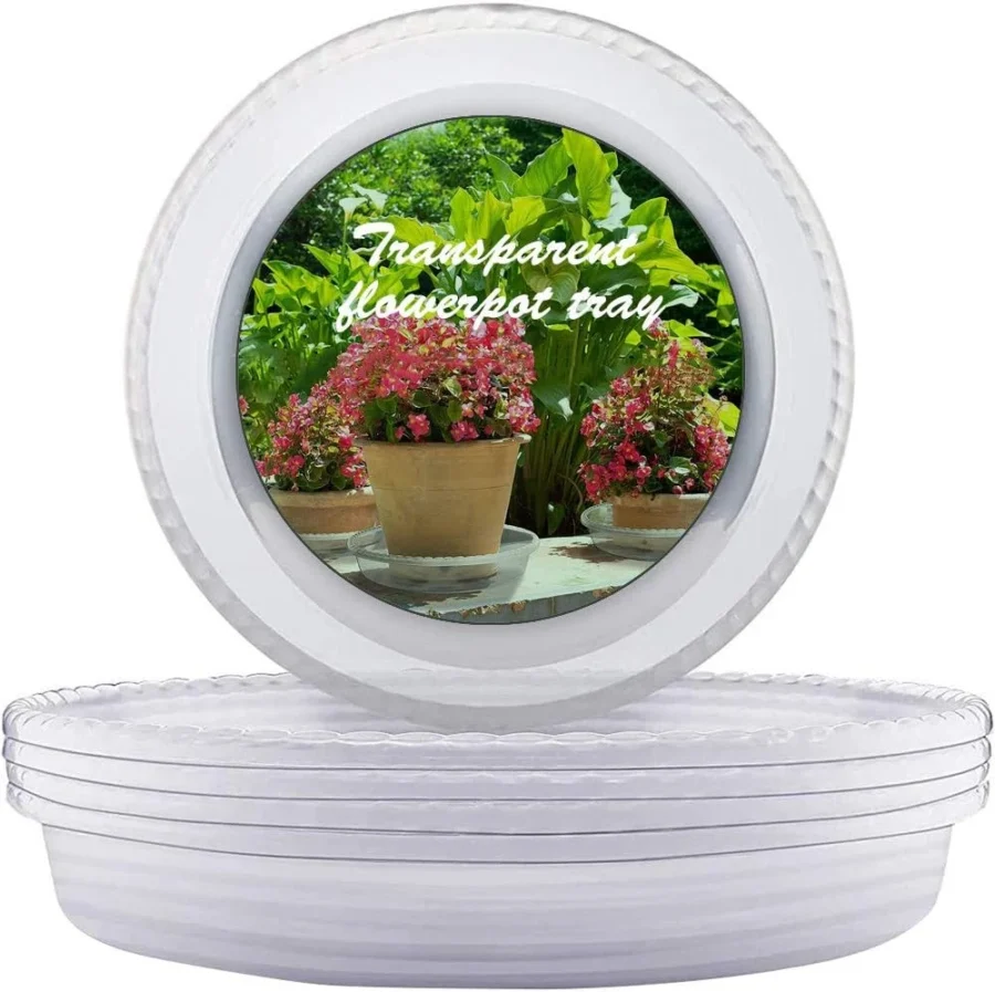 Lot de 5 soucoupes transparentes pour pots, 31 cm