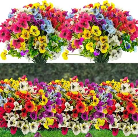 Lot de 6 bouquets de fleurs botaniques multicolores