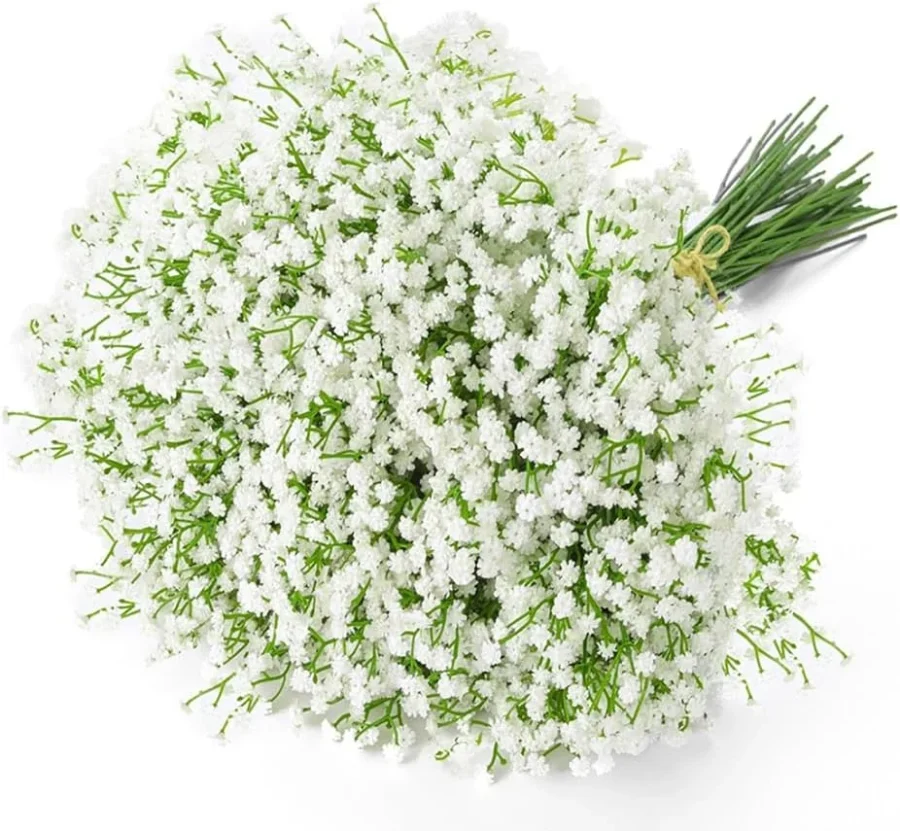 Lot de 6 branches de gypsophile artificielle blanche